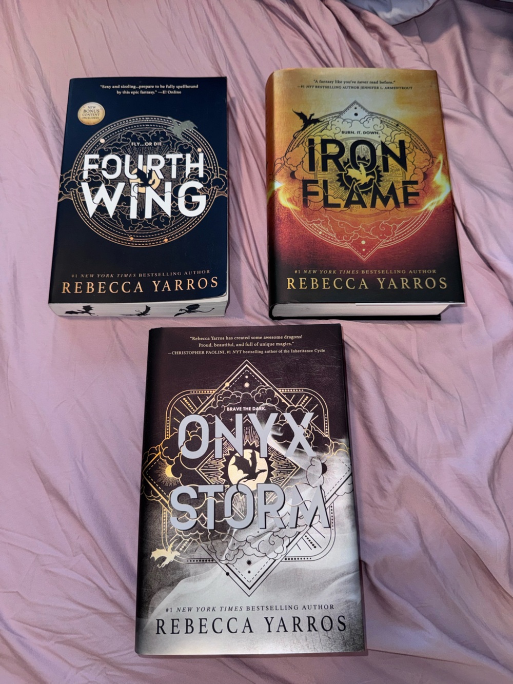 Fourth Wing Books 1-3 With Rare Sprayed and Stenciled Edges